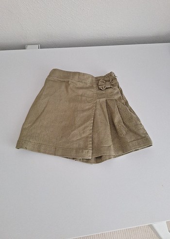 Kız Çocuk Bej Keten Pilili Etek sort - Görsel 7