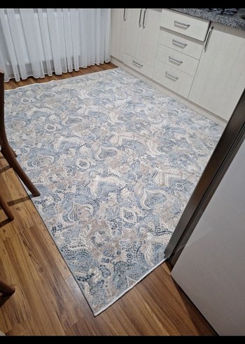 Gri Mavi Yılan Desenli Modern Halı - Görsel 3