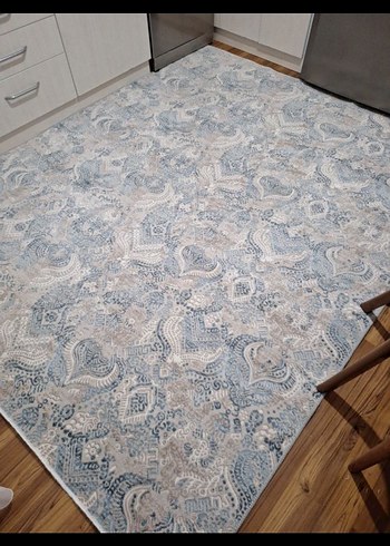 Gri Mavi Yılan Desenli Modern Halı - Görsel 2