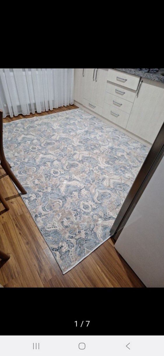 Gri Mavi Yılan Desenli Modern Halı - Görsel 3