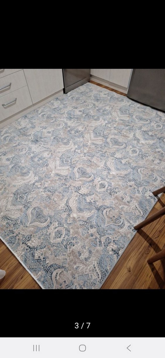 Gri Mavi Yılan Desenli Modern Halı - Görsel 2