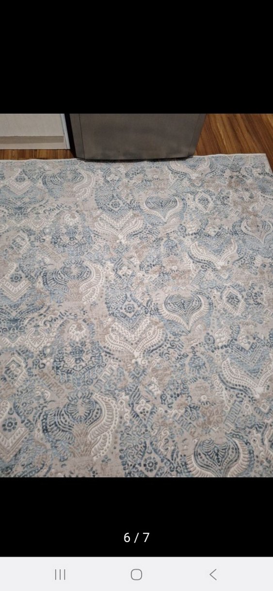 Gri Mavi Yılan Desenli Modern Halı - Görsel 4