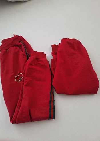 Kızlar için Kırmızı Nakışlı Rahat Takım - Görsel 4