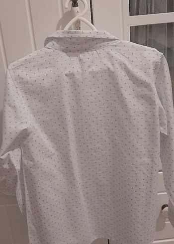 Erkek Çocuk Beyaz Baskılı Uzun Kollu Gömlek - Görsel 3