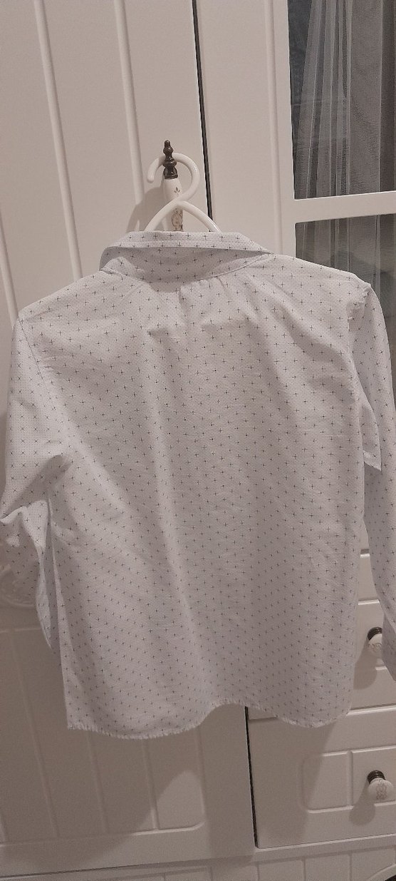 Erkek Çocuk Beyaz Baskılı Uzun Kollu Gömlek - Görsel 3