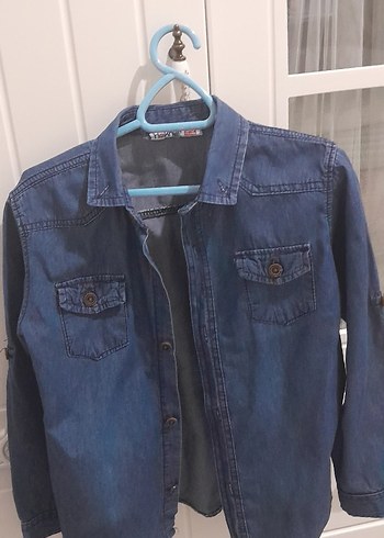 Düğmeli Erkek Çocuk Kot Gömlek - Görsel 3