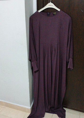 Mor Uzun Kollu Salaş Kadın Elbise - Görsel 6