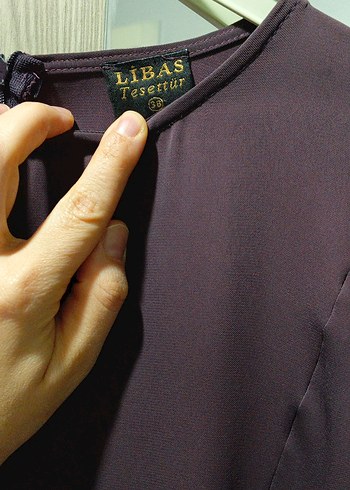 Mor Uzun Kollu Salaş Kadın Elbise - Görsel 4