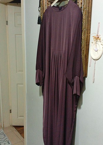 Mor Uzun Kollu Salaş Kadın Elbise - Görsel 7