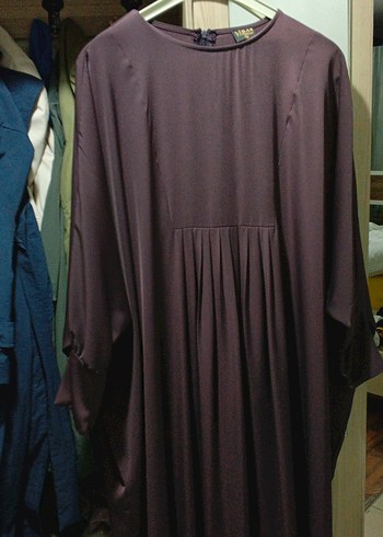 Mor Uzun Kollu Salaş Kadın Elbise - Görsel 3