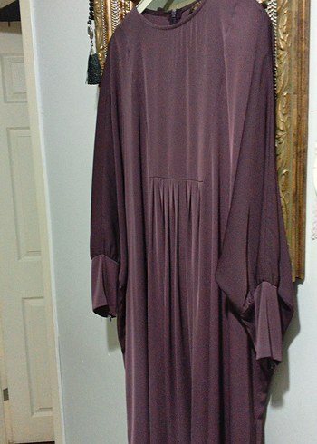 Mor Uzun Kollu Salaş Kadın Elbise - Görsel 8