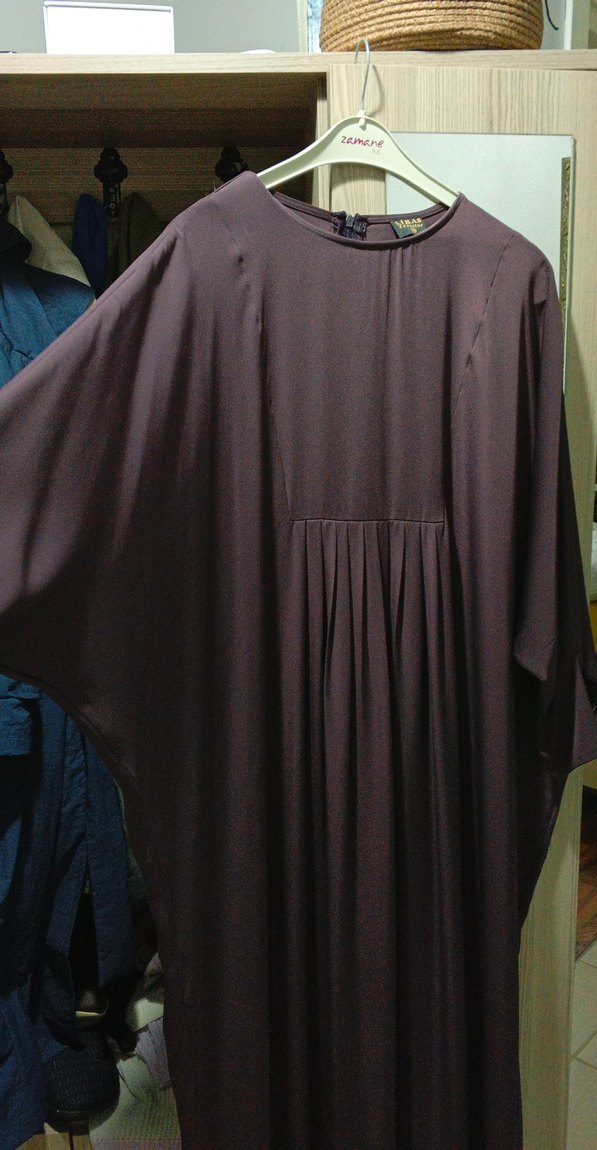 Mor Uzun Kollu Salaş Kadın Elbise - Görsel 2