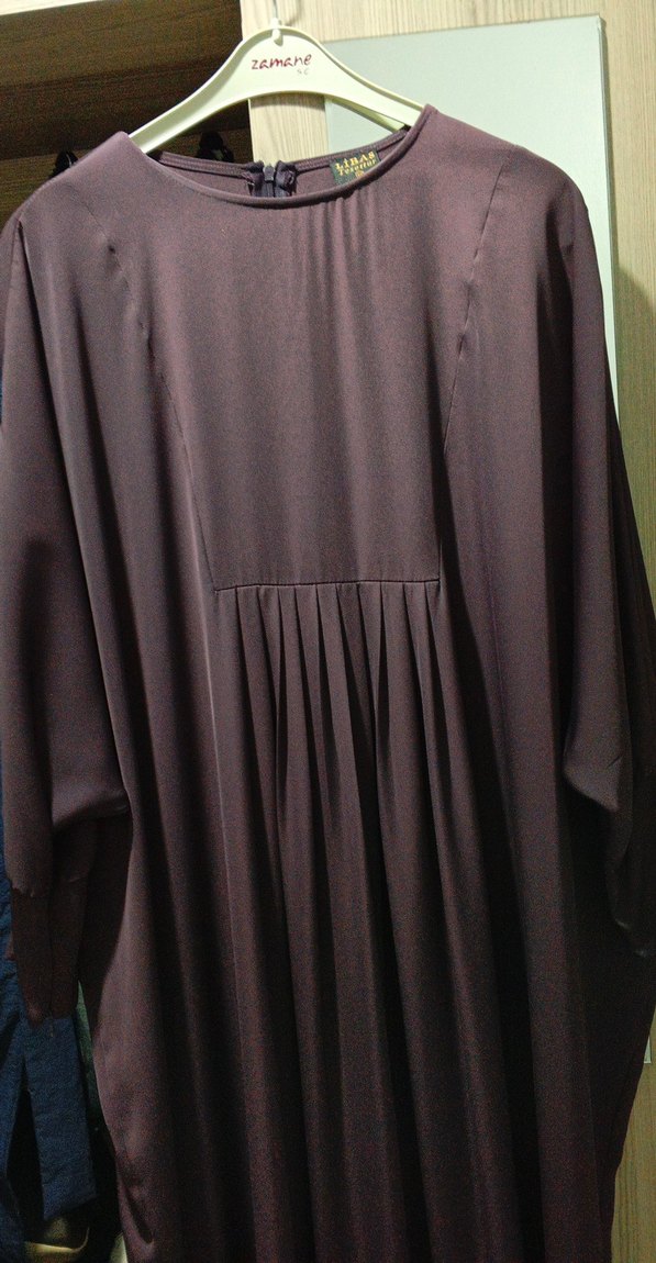 Mor Uzun Kollu Salaş Kadın Elbise - Görsel 5