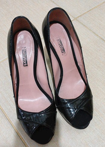 Klasik Siyah Dolgu Topuklu Kadın Abiye Ayakkabı - Görsel 4