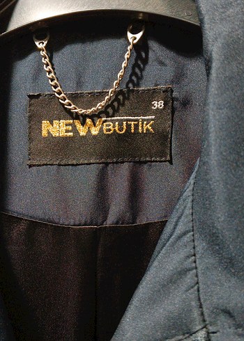 Kadın Lacivert Uzun Belden Kemerli Yağmurluk - Görsel 3