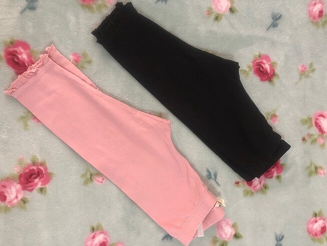 24-36 Ay Beden pembe Renk H&M ikili kapri tayt