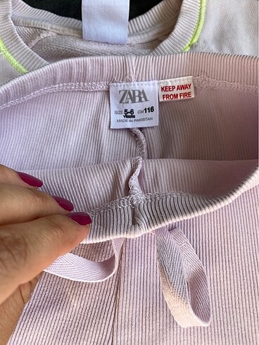 Zara kız çocuk fitilli alt üst takım - Görsel 5