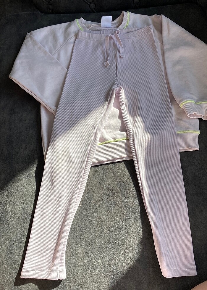 Zara kız çocuk fitilli alt üst takım - Görsel 2