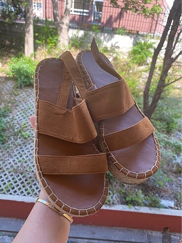 Kadın taba renk sandalet - Görsel 8