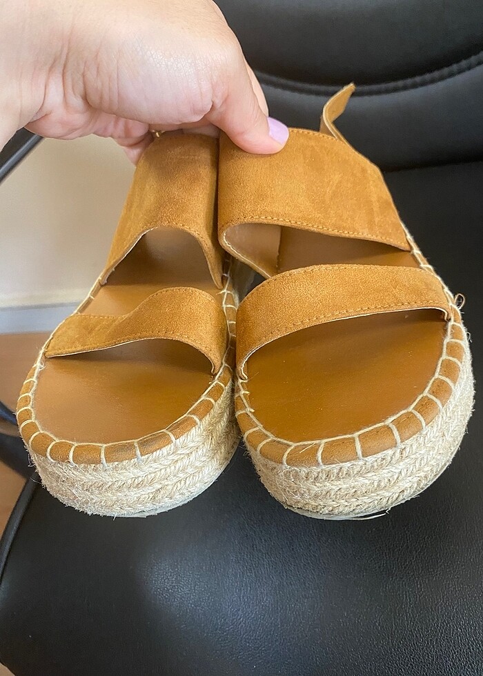 Kadın taba renk sandalet - Görsel 4