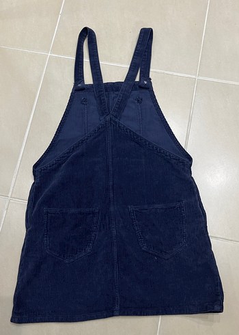 Kadın Lacivert Denim Kısa Salopet - Görsel 3