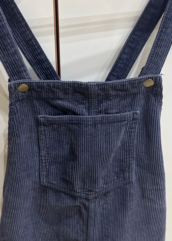 Kadın Lacivert Denim Kısa Salopet - Görsel 2