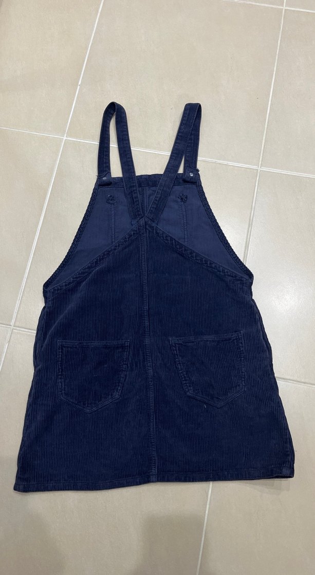 Kadın Lacivert Denim Kısa Salopet - Görsel 3