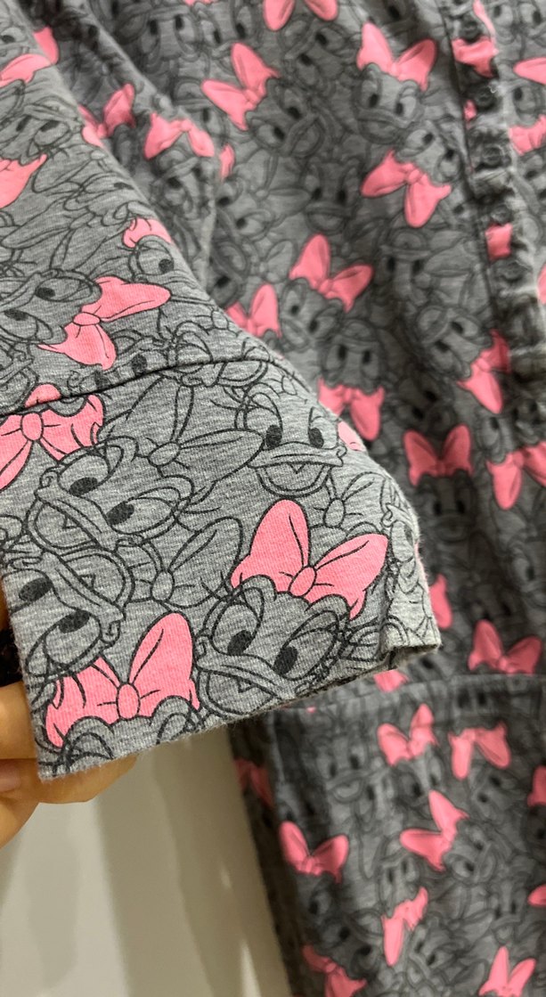 Gri Batik Desenli  pamuklu uyku tulumu - Görsel 3