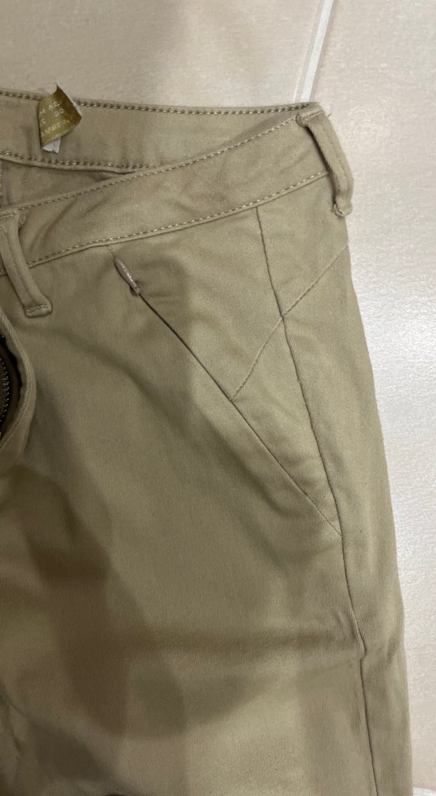 Bej Kadın Keten Kumaş Pantolon - Görsel 2