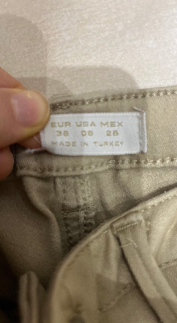 Bej Kadın Keten Kumaş Pantolon - Görsel 3