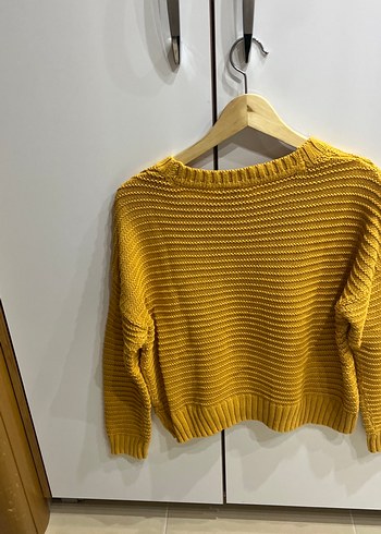 Sarı Triko Kadın Kazak - Görsel 3