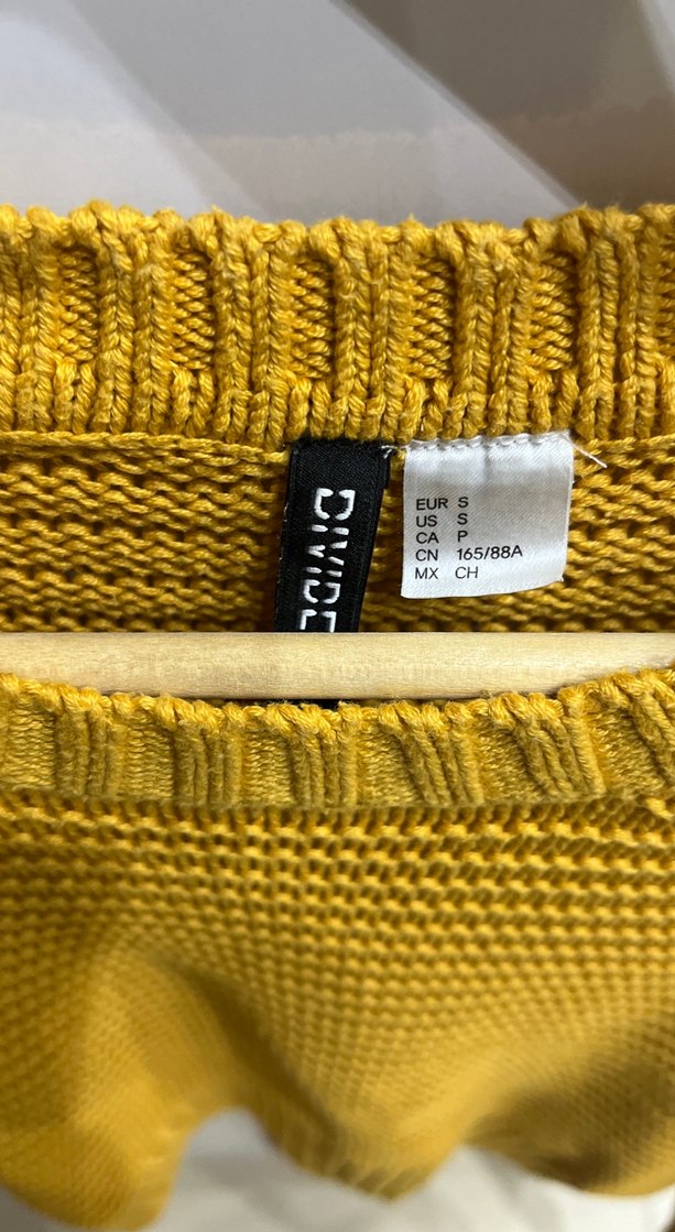 Sarı Triko Kadın Kazak - Görsel 2