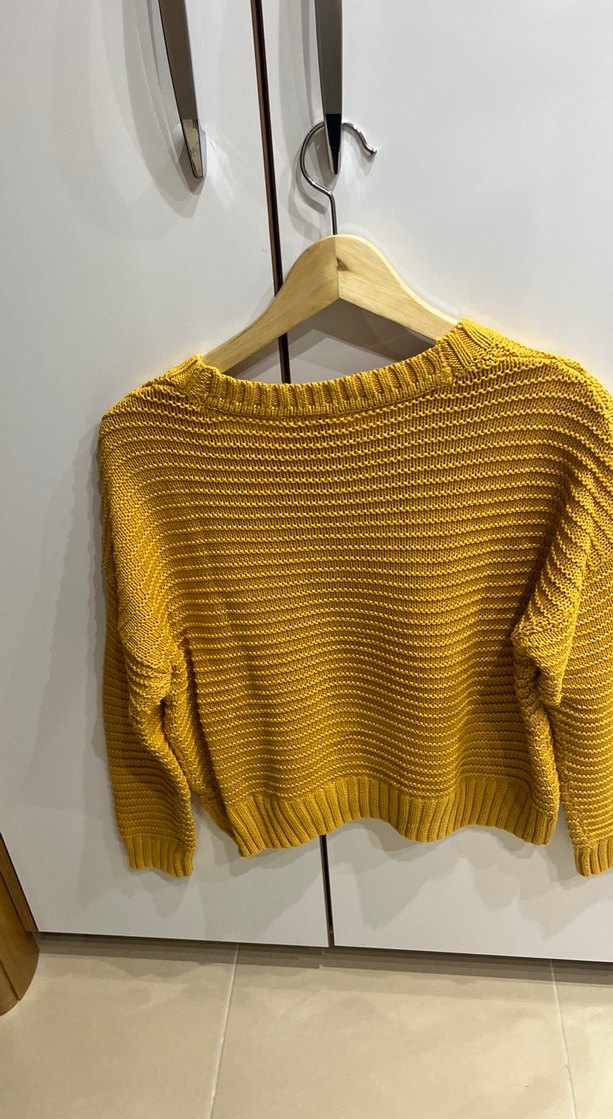 Sarı Triko Kadın Kazak - Görsel 4