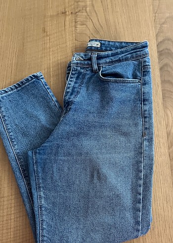 Kadın Gri Mavi Denim Midi Pantolon - Görsel 4