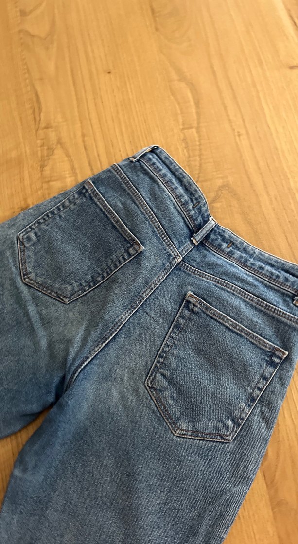 Kadın Gri Mavi Denim Midi Pantolon - Görsel 3