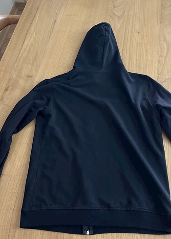 Erkek Siyah Kapüşonlu Fermuarlı Sweatshirt - Görsel 6