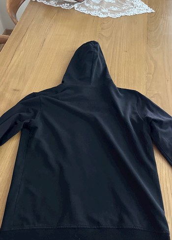 Erkek Siyah Kapüşonlu Fermuarlı Sweatshirt - Görsel 5