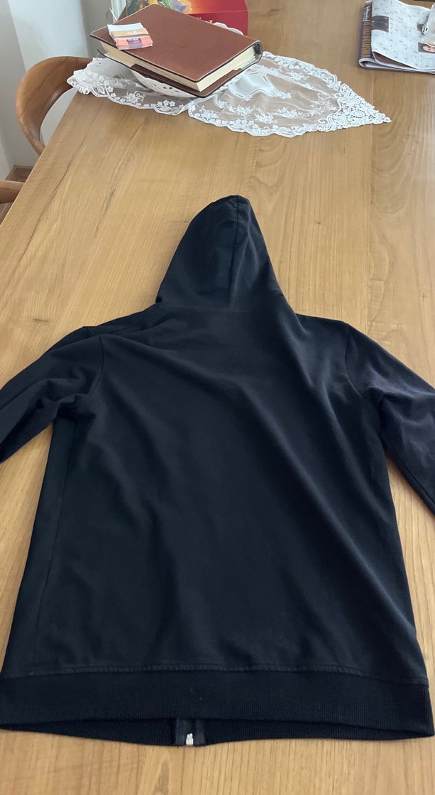 Erkek Siyah Kapüşonlu Fermuarlı Sweatshirt - Görsel 5