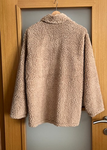 Kahverengi Leopar Detaylı Kadın Peluş Ceket sadece etiketini - Görsel 4