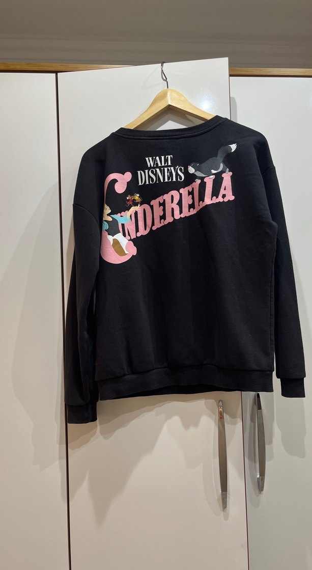 Siyah Baskılı Kadın Sweatshirt - Görsel 3