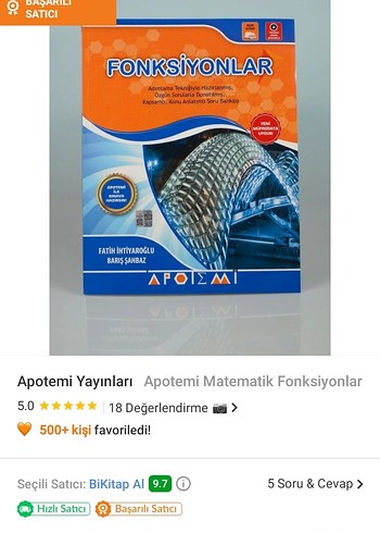 Apotemi Matematik Fonksiyonlar Soru Kitabı