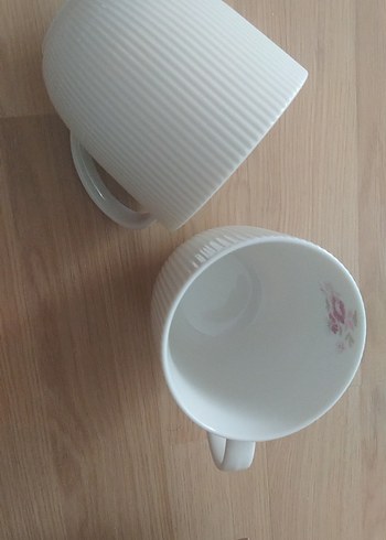 Güral Porselen Pastel Desenli Beyaz Porselen Kupa 6 adet