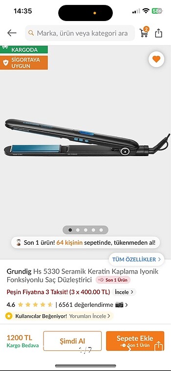 Grundig saç düzleştirici