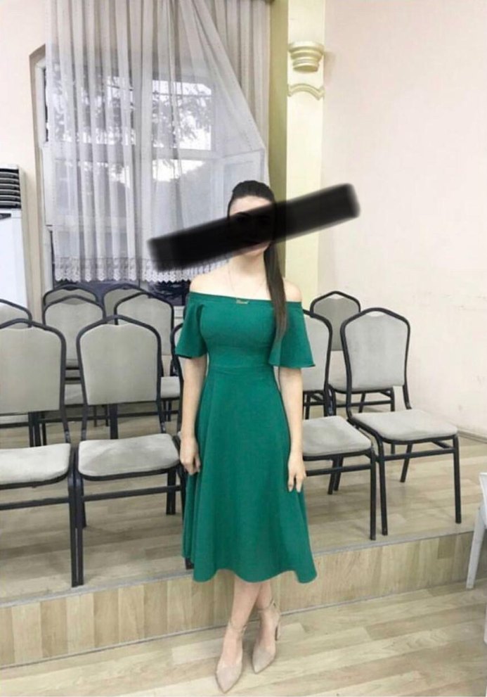 Yeşil Kayık Yaka Midi Abiye Elbise - Görsel 2