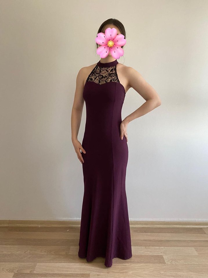 Mürdüm Dantel Detaylı Abiye Elbise - Görsel 2