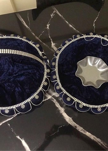 Parlak Mavi Kadife Kına Sepeti - Görsel 5