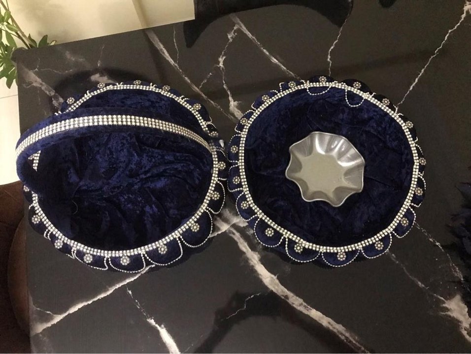 Parlak Mavi Kadife Kına Sepeti - Görsel 5