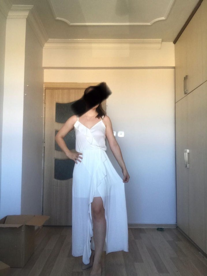 Ekru Bohem Dış çekim Elbisesi - Görsel 3