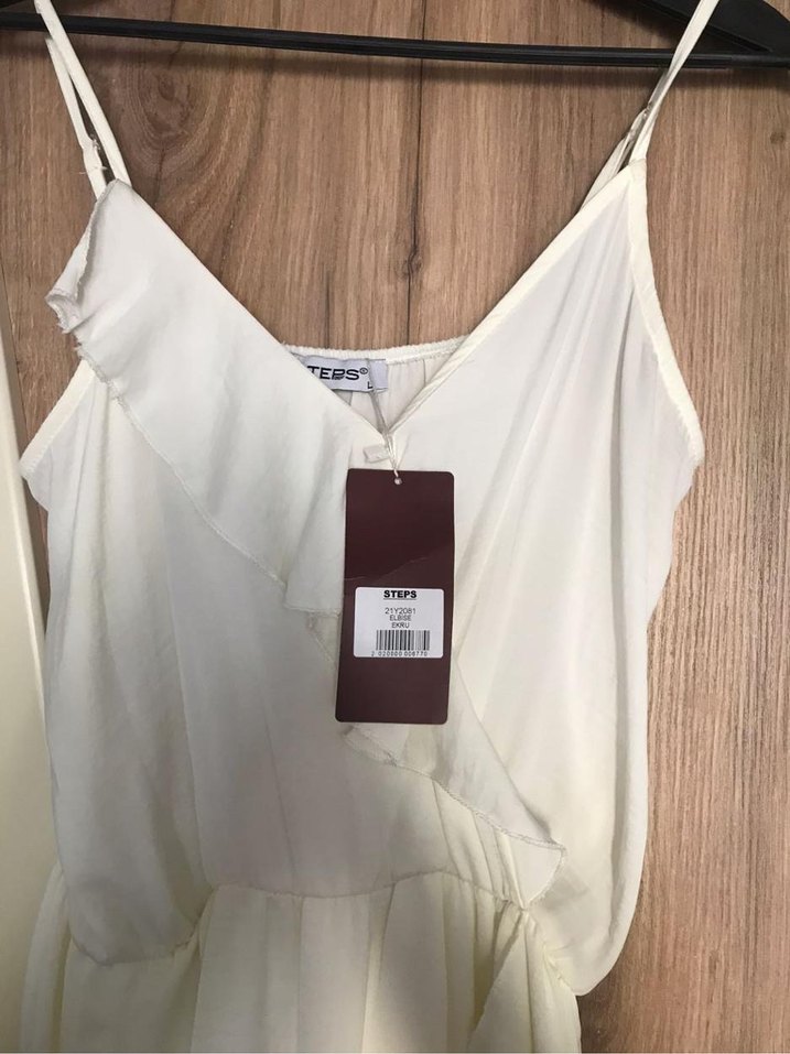 Ekru Bohem Dış çekim Elbisesi - Görsel 4