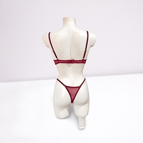m Beden bordo Renk Bordo Bralet Takım | 85 A | Dar Kalıp